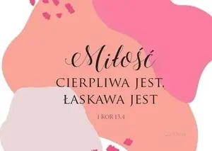 Fridge Magnet Szaron 'Miłość cierpliwa jest' – Szaron decorative refrigerator magnet, Polish phrase design