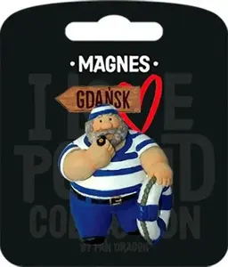 Pan Dragon fridge magnet 'I love Poland Gdańsk' ILP-MAG-E-GD-37, souvenir magnet, hard enamel, collectible