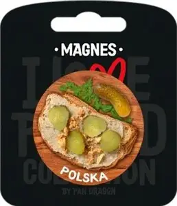 Pan Dragon Magnes Polska chleb ze smalcem - i love poland C refrigerator magnet