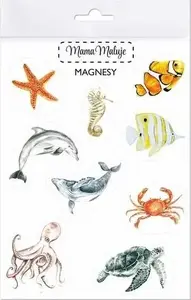 Magnetic Toy Set Mama Maluje — Animals of Seas and Oceans (magnetic pieces, educational play)