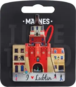 Magnes I love Poland Lublin by Pan Dragon — souvenir refrigerator magnet, model ILP-MAG-C-LUB-11