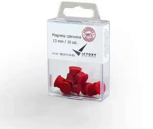 Staples (13 mm) Victory Office Product MAGNES VICTORY 13MM, pack of 10, assorted colors