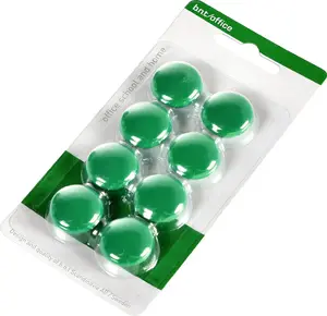 Magnet discs Stickn BNT884504 Ø20 mm, green, blister pack 8 pcs