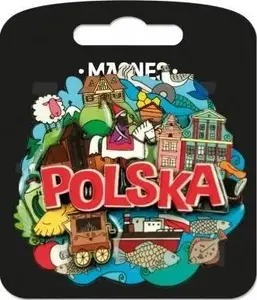 Pan Dragon Magnes I love Poland Polska ILP-MAG-C-PL38 magnetic souvenir badge, metal pin, model ILP-MAG-C-PL38