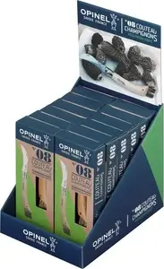 Folding Knife Set Opinel Display for Mushroom Pickers 08 — 12 pcs, wooden handle, locking blade