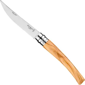 Pocket Knife Opinel Nr.10 with Thin Blade, Olivewood Handle