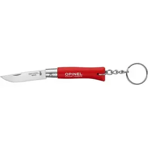 Pocket knife Opinel Colorama 04 — keychain-sized folding knife, red handle, stainless steel blade