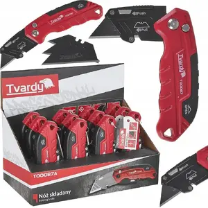 Folding Utility Knife Tvardy FASTFOLD with Trapezoid Blade 60×19×0.6 mm SK2H