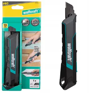 Utility knife Wolfcraft PRO SAFETY 18 mm with snap-off blade