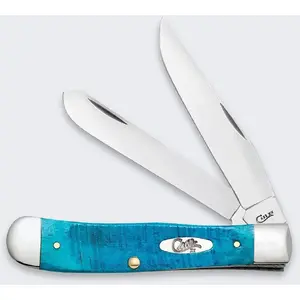 Складной нож LionSteel Knives Case Trapper SS Caribbean Blue Bone — карманный, лезвие из нержавеющей стали