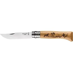 Folding pocket knife Opinel Animalia Dog No.08 — Opinel stainless steel blade, wooden handle