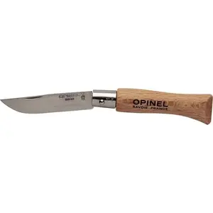 Salokāms kabatas nazis Opinel Inox Natural 04 — nerūsējošā tērauda asmens, kompakts kabatas modelis