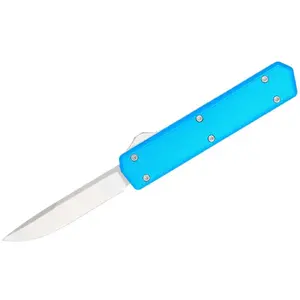 Saliekams nazis Cobra Tec Stealth Blue Drop Point (bez zobiņiem) — kabatas nazis, modelis 06CT107