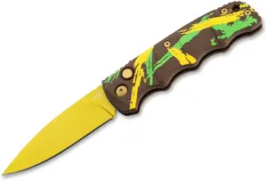 Folding Knife TOGO Boker Plus AKS 74 Dubai Chocolate Automatic D2 Steel, model 01KALS153
