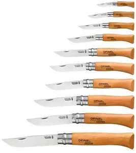 Folding knife set Opinel Carbon 10 pcs, sizes No.02–No.12