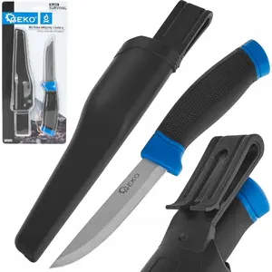 Tactical hunting knife 215/105 mm with sheath, Black Survival Series (fixed blade)