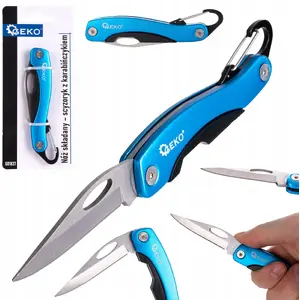 Folding knife with carabiner GEKO model 120 – compact pocket blade, integrated carabiner