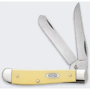 Складной нож LionSteel Knives Mini Trapper SS Yellow — компактный карманный клинок, нержавеющая сталь, без фиксатора