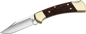 Salokāmais nazis Buck Knives Folding Ranger Plain 112BRS — nerūsējoša asmeņa, misiņa rokturis, Lockback fiksators