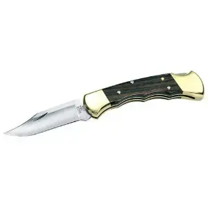 Нож Buck Knives Folding Ranger Finger Grooved 112BRSFG — складной охотничий/универсальный, стальная клинок, латунные накладки