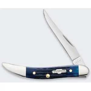 Складной нож LionSteel Knives Mini Trapper SS Blue Bone — компактный карманный нож, лезвие из нержавеющей стали