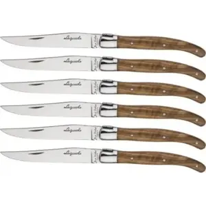 Steak Knife Set Laguiole Tradition Jean Dubost 6 pcs, Olive Handle