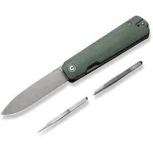 Saliekams nazis CEDRUS Civivi Sendy Green Canvas Micarta — Gray Stonewashed Nitro-V (MPN C21004A-1)