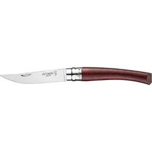 Saliekams kabatas nazis Opinel Slim Padauk Mirror Blade Nr.08 — koka rokturis, plāns nerūsējošā tērauda asmens