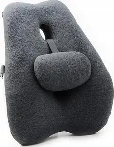 Lumbar support cushion Powerton WPEUS5, ergonomic grey memory foam