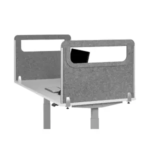 Desk safety screen BakkerElkhuizen BE Safety Screen side Acrylic, PET felt, 600×600×20 mm, light grey
