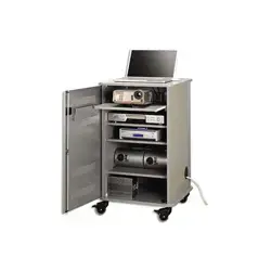 Multimedia projection cabinet NOBO model 1902339 — grey/silver, for laptop, 570×600×950 mm