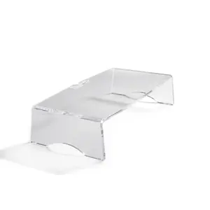 Monitor stand BakkerElkhuizen Q-riser 90 — freestanding riser, transparent, supports up to 10 kg, for 10"–30" screens