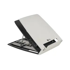 Laptop stand BakkerElkhuizen Ergo-Q 330 Circular — height 115–190 mm, width 228 mm, depth 310 mm, ABS/steel, black/grey