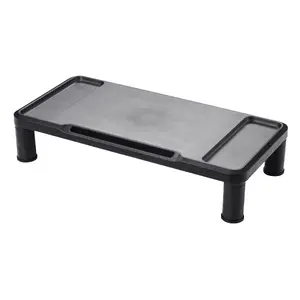 Monitor stand Q-Connect KF18019, extra wide freestanding, height adjustable, 15 kg capacity, black