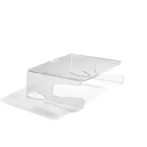 Monitor stand BakkerElkhuizen Q-riser 100 — freestanding, transparent, supports up to 10 kg, for 10"–30" screens