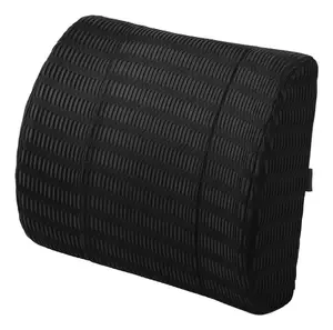 Поддержка для спины Q-Connect Memory foam — ортопедическая поясничная подушка, 340×110×300 мм, чёрная