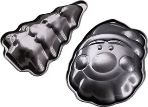 Cepšanas formu komplekts berlinger haus BH-6950 — 2 svētku silikona formas (Ziemassvētku vecītis, eglīte)