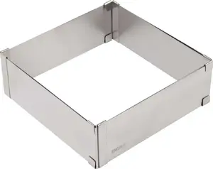 Baking Pan KingHoff KH-1906 adjustable square cake ring, removable bottom, stainless steel