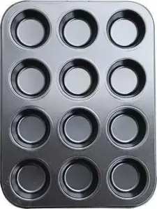 Baking Tin for 12 Muffins Triton Torta Black Non-Stick 35 cm