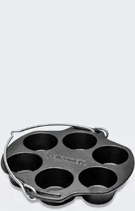Cast Iron Muffin Pan Lumarko MF6 — 6-cup bakeware, durable heat-retaining construction
