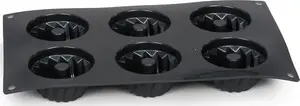 Patisse silicone mini turban mold 6 compartments 29 x 17.5 cm black