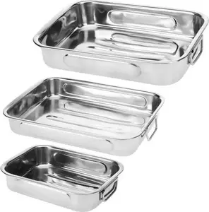 Oven baking pans set, Excellent Houseware Brytfanna, 3-piece steel tray set