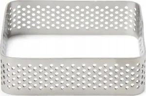 Perforated square baking ring Patisse 7 cm – square pastry mold, stainless steel perforated ring