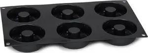 Patisse silicone donut mold 29 x 17 cm, black, 6 cavities