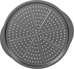 No name pizza pan Forma do pizzy Lukrecja srebrna – round metal baking pan, diameter not specified