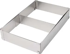 Rectangular Adjustable Cake Ring / Baking Mold KingHoff KH-1907 — adjustable size, metal construction