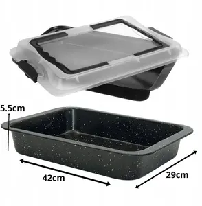 Форма для выпечки с крышкой Brunbeste BB-2552 — 42×29×5,5 см, антипригарное покрытие