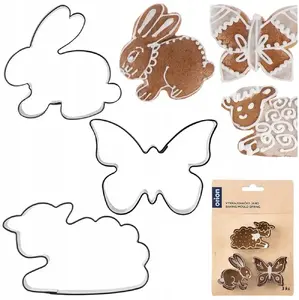 Cookie cutters ORION set of 3 stainless steel — rabbit, butterfly, lamb