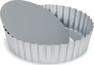 Patisse quiche pan with removable base 15 cm, high-sided, stainless silver