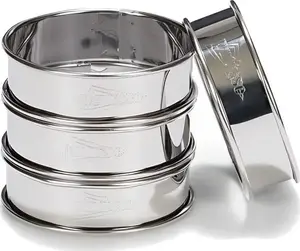 Patisse stainless steel flan ring 8 cm set of 4 — baking moulds